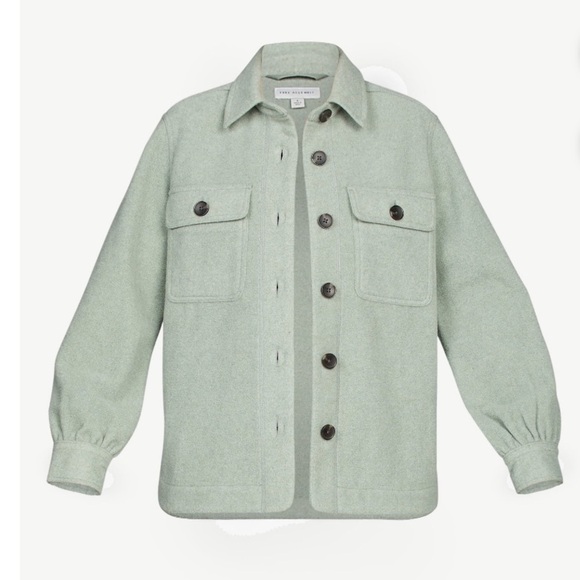 FREE ASSEMBLY SOFT WOOL BLEND SAGE GREEN SHACKET SIZE XL EUC - Picture 13 of 14